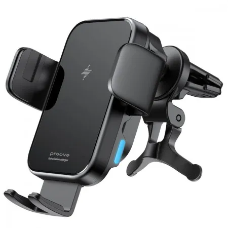 Автомобільний тримач із бездротовою зарядкою Proove Triple Clamp 15W (Black)