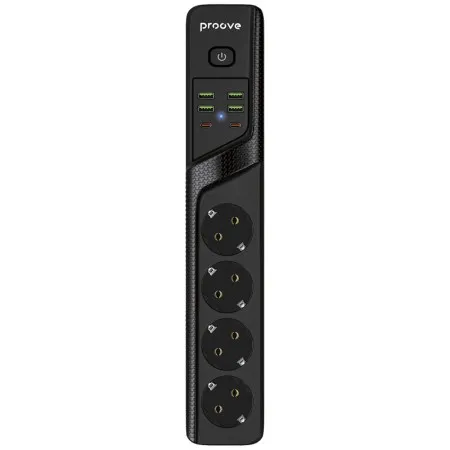 Мережевий фільтр Proove Power Strip P-04 (4 розетки + 4 USB + 2 Type-C) 3M (Black)  у Сумах