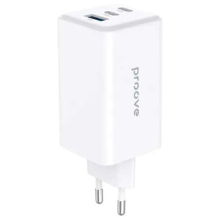 Мережевий зарядний пристрій Proove Pocket GaN Max 100W (2Type-C + USB) (White)  в Івано-Франківську