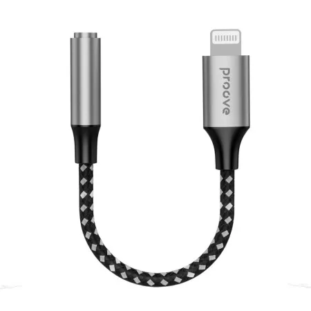 Перехідник AUX Proove SoundMesh Lightning to 3.5mm (Gray)