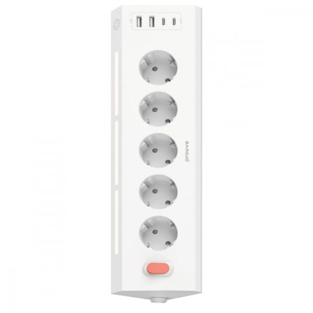 Мережевий фільтр Proove Prism Socket (5xAC + 2xType-C + 2xUSB) 1.6m (White)  у Чернівцях