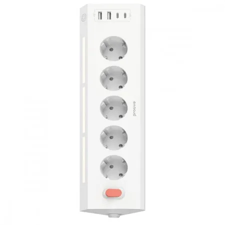 Мережевий фільтр Proove Prism Socket (5xAC + 2xType-C + 2xUSB) 1.6m (White)