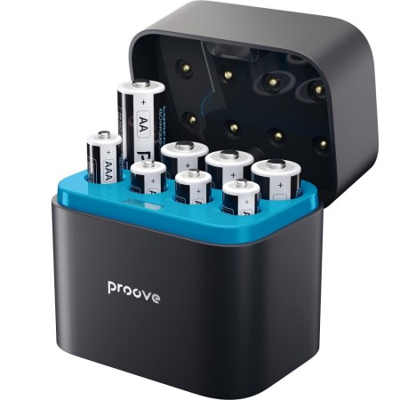 Зарядний Пристрій з Акумуляторними Батарейками Proove Compact Station 8pcs (4xAAA + 4xAA) black  у Чернівцях