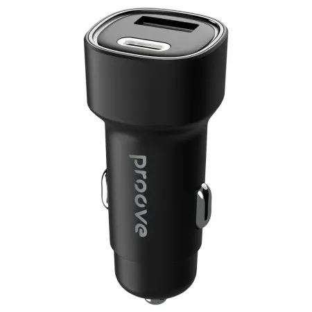 Автомобільний зарядний пристрій Proove Flash 48W (Type-C + USB) (Black)