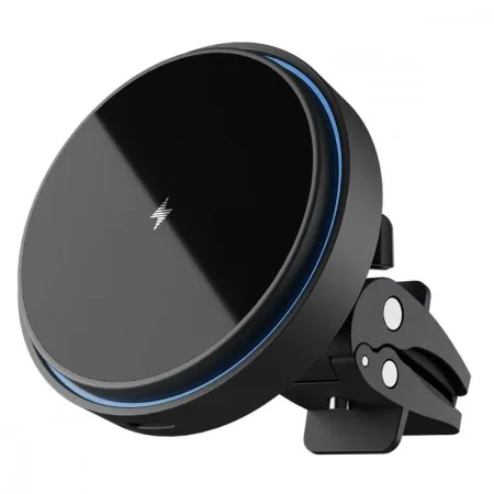Автомобільний тримач із бездротовою зарядкою Proove Light Circle 15W (Black)