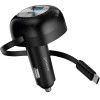 Автомобільний зарядний пристрій Proove Pulsar 65W (Type-C + USB) + Retractable Type-C Cable Black