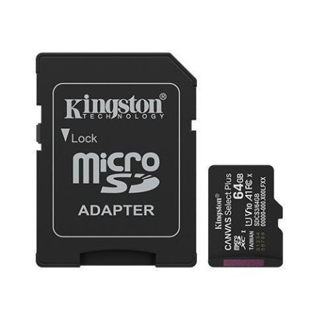 Карта пам’яті KINGSTON microSDXC 64GB UHS-I W/ADAPTER (SDCS3/64GB)