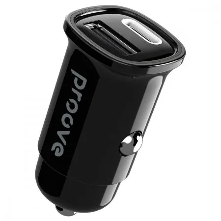 Автомобільний зарядний пристрій Proove Flash 30W (Type-C + USB) (Black)