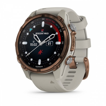 Смартгодинник Garmin Descent Mk3i 43 mm Bronze PVD Titanium with French Gray Silicone Band (010-02753-14)