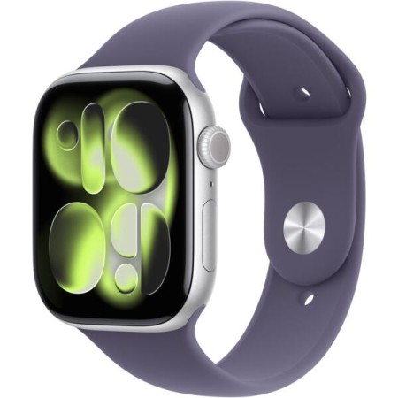 Apple Watch Series 11 46mm Silver Aluminum Case with Purple Fog Sport Band - M/L (MEVA4RK/A)  у Чернігові