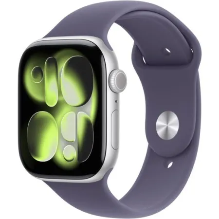 Apple Watch Series 11 46mm Silver Aluminum Case with Purple Fog Sport Band - M/L (MEVA4RK/A)