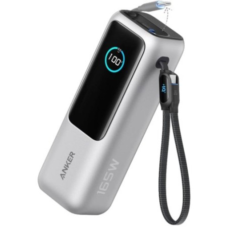 Батарея універсальна Anker 25000mAh 165W Built-In Double USB-C Cables (Silvery) (A1695H41)  у Луцьку