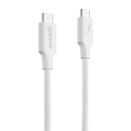 Кабель Proove Striped Silicone Type-C to Type-C 60W (1m) White