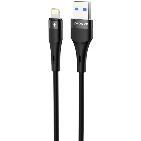 Кабель Proove Light Silicone Plus USB to Lightning 2.4A (1m) black