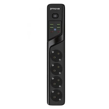 Мережевий фільтр Proove Power Strip P-04 (4 розетки + 4 USB + 2 Type-C) 2М (Black)