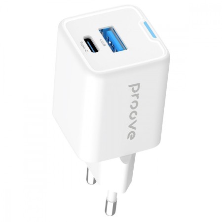 Мережевий зарядний пристрій Proove Pocket GaN Plus 25W (Type-C + USB) (White)  у Чернівцях