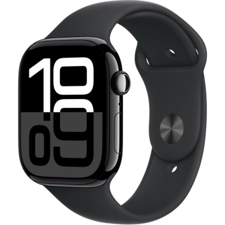 Apple Watch Series 10 46mm Jet Black Aluminum Case with Black Sport Band - S/M  у Чернігові