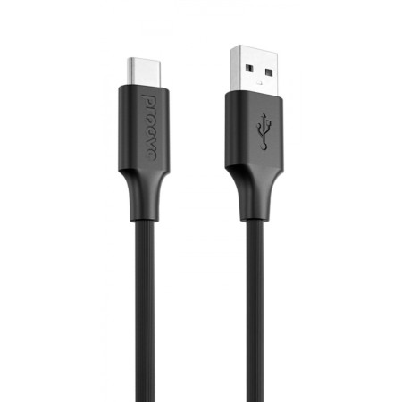 Кабель Proove Striped Silicone USB to Type-C (1m) (Black)  у Чернівцях
