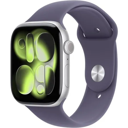 Apple Watch Series 11 46mm Silver Aluminum Case with Purple Fog Sport Band - S/M (MEV94RK/A)