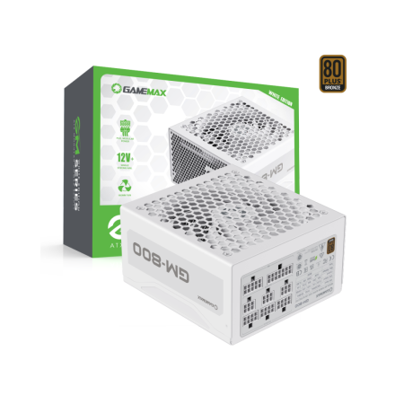 Блок живлення GAMEMAX GM-800 Modular white ATX 800W 80 Plus Bronze (GM-800 Modular white)  у Миколаєві