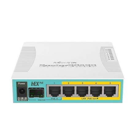 Маршрутизатор MikroTiK hEX PoE 5xGE/PoE, 1xSFP, 1xUSB, RouterOS L4 (RB960PGS)