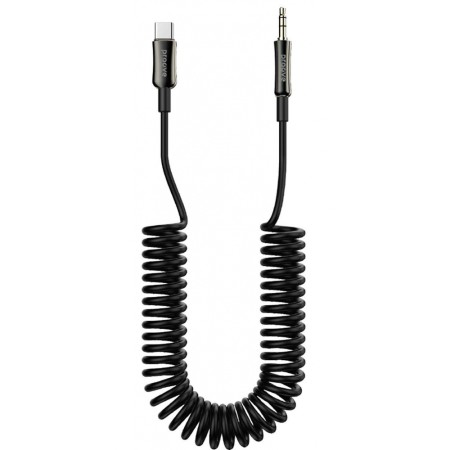 Кабель AUX Proove Steel Spring Type-C to 3.5 (1m) (Black)