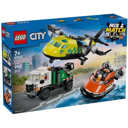 Конструктор LEGO City Ремікс літака, вантажівки та судна на повітряній подушці (60505)