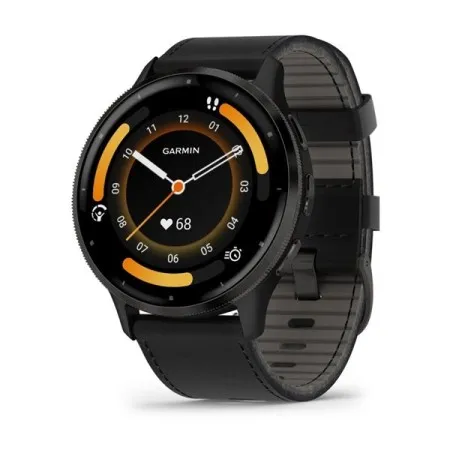 Смартгодинник Garmin Venu 3 Slate Stainless Steel Bezel Black Case Black Leather Band (010-02784-52)  у Львові