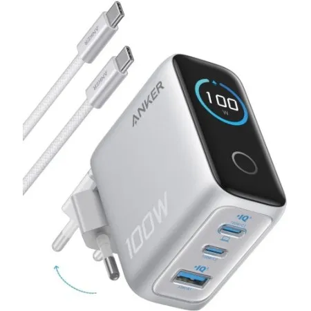 Зарядний пристрій Anker GaN Charger 100W GaN 100W with Type-C/Type-C (Silver) (B121BG41)
