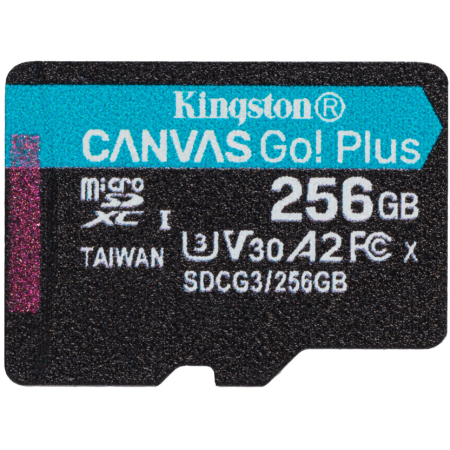 Карта памʼяті Kingston microSDXC 256GB Canvas Go Plus 170R A2 U3 V30 (SDCG3/256GBSP)