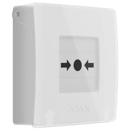 Бездротова програмована кнопка з механізмом скидання Ajax ManualCallPoint Jeweller White