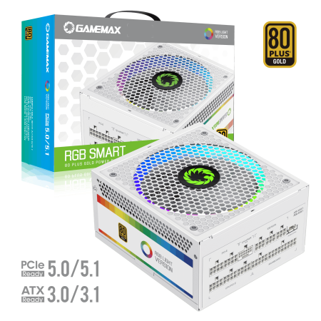 Блок живлення GAMEMAX RGB 850 PRO WH (ATX3.1PCIe5.1) 850W 80 Plus Gold (RGB 850 PRO WH (ATX3.1PCIe5.1))