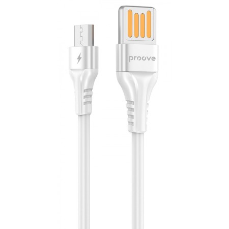 Кабель Proove Double Way Silicone USB to Micro USB 2.4A (1m) white  у Чернівцях