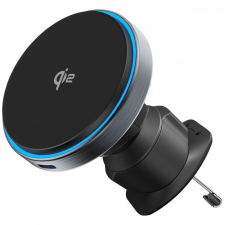 Автомобільний тримач із бездротовою зарядкою Proove Titanium Circle Qi2 15W Gray