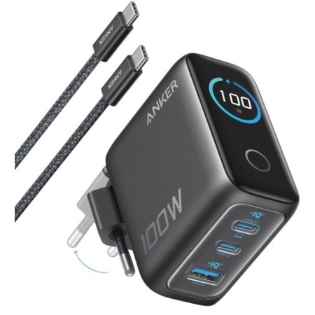 Зарядний пристрій Anker GaN Charger 100W GaN with Type-C/Type-C (Dark Gray) (B121BGZ1)  у Черкасах