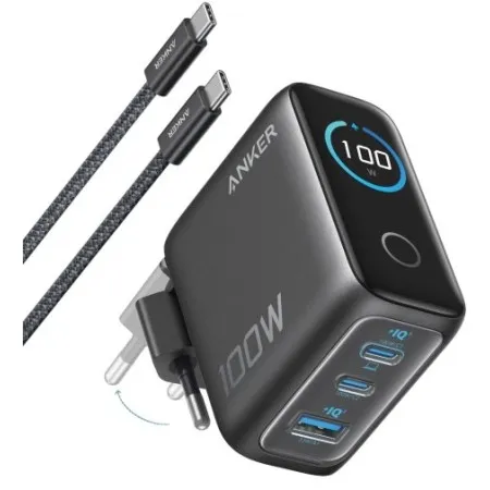 Зарядний пристрій Anker GaN Charger 100W GaN with Type-C/Type-C (Dark Gray) (B121BGZ1)