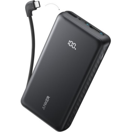 Батарея універсальна Anker 20000mAh 22.5W Built-In USB-C Cable (Black) (A110EH11)
