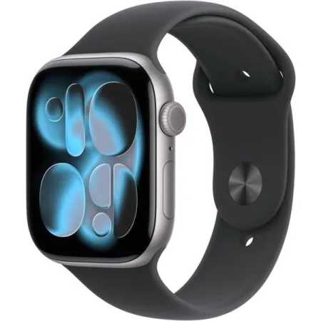 Apple Watch Series 11 46mm Space Grey Aluminum Case with Black Sport Band - M/L (MEV44RK/A)  у Чорноморську