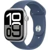 Apple Watch Series 10 46mm Silver Aluminum Case with Denim Sport Band - M/L