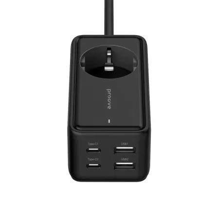 Мережевий фільтр Proove Power Strip Homester PD-03 1AC 65W (2 Type-C + 2USB) (Black)