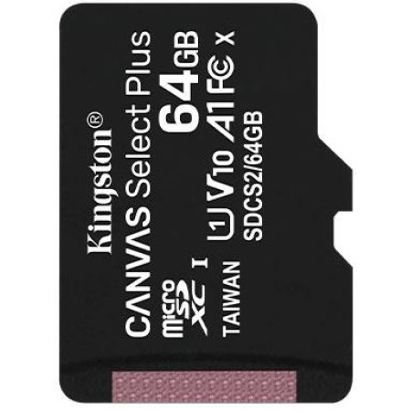 Карта памʼяті Kingston microSDXC 64GB Canvas Select Plus Class 10 UHS-I U1 V10 A1 (SDCS2/64GBSP)
