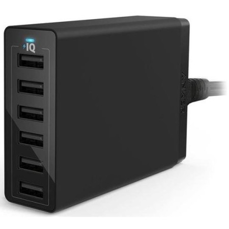 Зарядний пристрій Anker PowerPort 6 60W Black USA cord (A2123113)  у Миколаєві