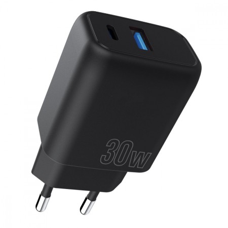 Мережевий зарядний пристрій Proove Silicone Power Plus 30W (Type-C + USB) (Black)