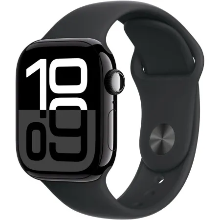 Apple Watch Series 10 42mm Jet Black Aluminum Case with Black Sport Band - S/M