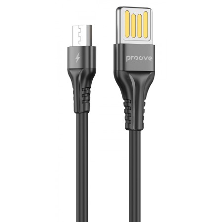 Кабель Proove Double Way Silicone USB to Micro USB 2.4A (1m) black  у Чернівцях