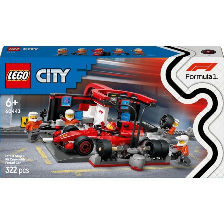 Конструктор LEGO City Піт-стоп і піт-екіпаж F1 з болідом Ferrari (60443)  у Луцьку