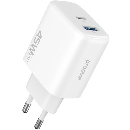 Мережевий зарядний пристрій Proove Silicone Power 2 45W (Type-C+USB) white  у Микуличині