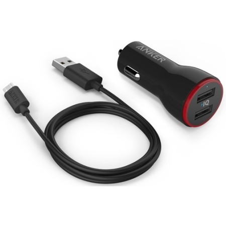 Автомобільний зарядний пристрій Anker PowerDrive 2 with Micro USB cable (Black) (B2310H11)