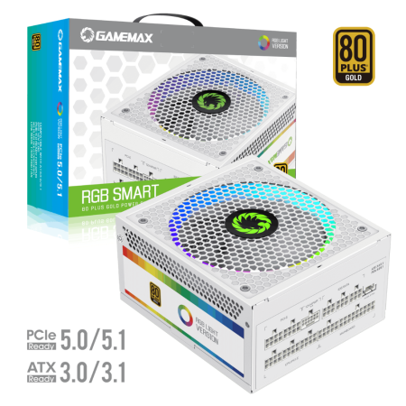Блок живлення GAMEMAX RGB1050 PRO WH (ATX3.1PCIe5.1) 1050W 80 Plus Gold (RGB1050 PRO WH (ATX3.1PCIe5.1))