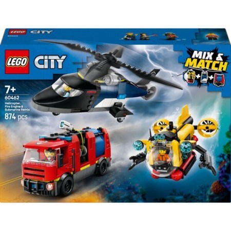 Конструктор LEGO City Ремікс гелікоптера, пожежної машини та підводного човна (60462)  у Луцьку